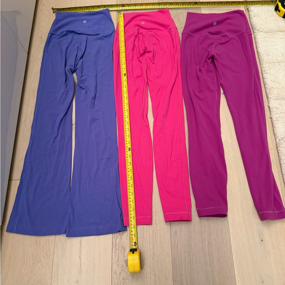 3 pairs of Size 0 Lululemon yoga pants